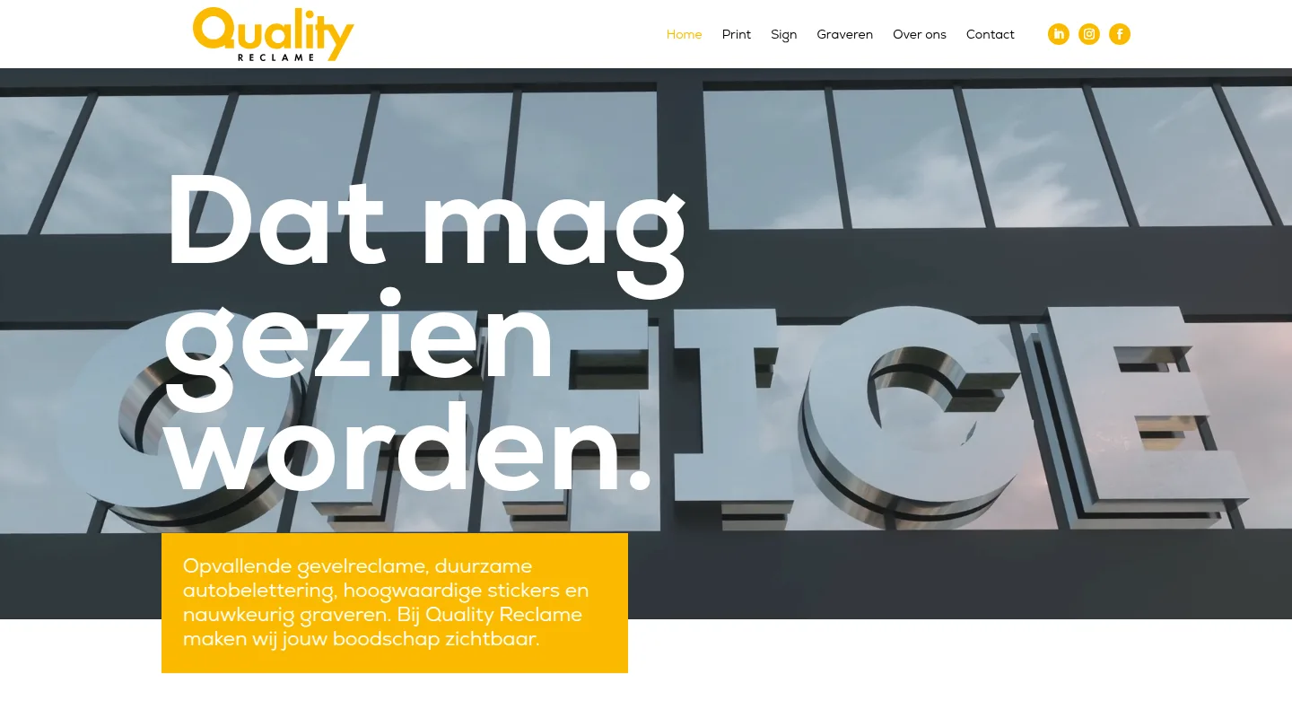 Homepage of qualityreclame.nl