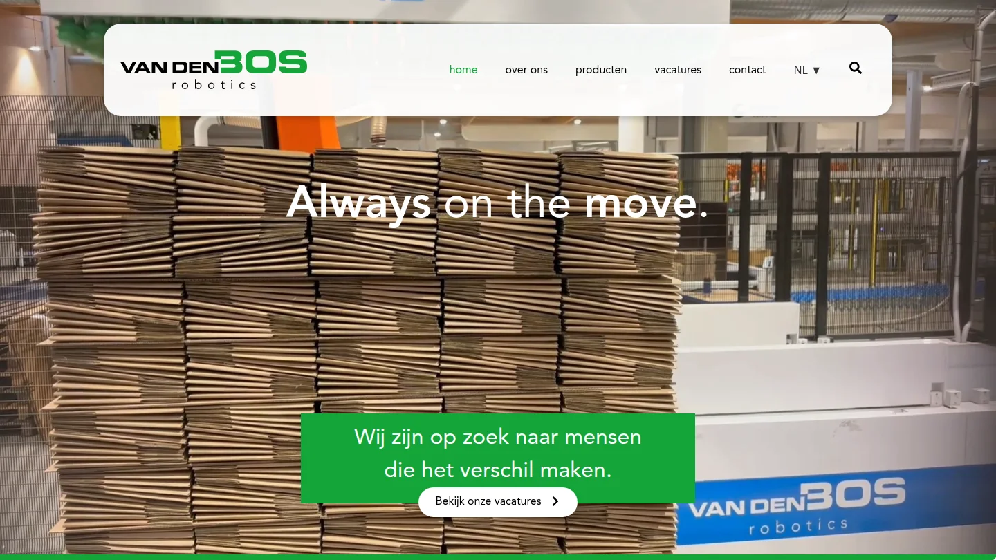 Homepage of vandenbos-robotics.nl